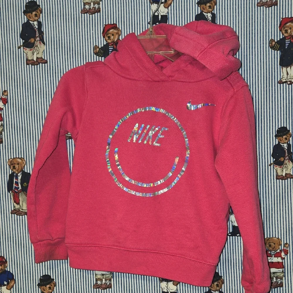 Nike Pink Girls Iridescent Hoodie Nike Smiley 3t 2-3 Years